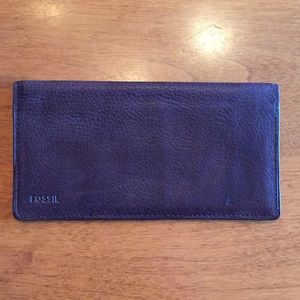 Fossil Brown Leather Checkbook Wallet